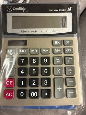 Electronic Calculator - Black and Silver Desktop Calculator
